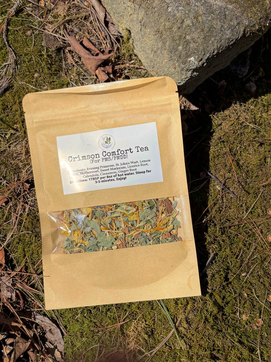 Crimson Comfort Team - Cycle support for PMS + PMDD Small Batch herbal Formula